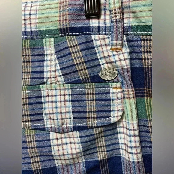 Tommy Bahama Mens 36 Blue Plaid Flat Front‎ Island Beach Chino Shorts EUC - Picture 13 of 15